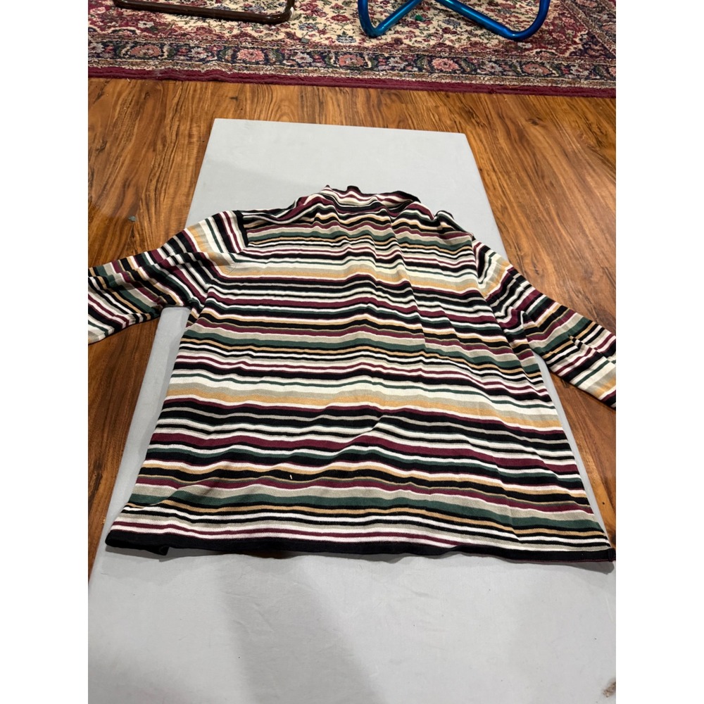 Grandmacore Womens Erin London Striped Knit Button Up Top 2XL Multicolor